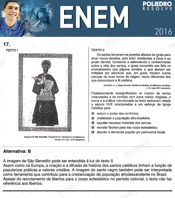 Questão 17 - 1º Dia (PROVA ROSA) - ENEM 2016