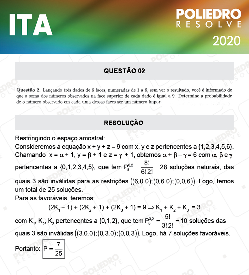 Dissertação 2 - 2ª Fase - 1º Dia - Mat / Quí - ITA 2020