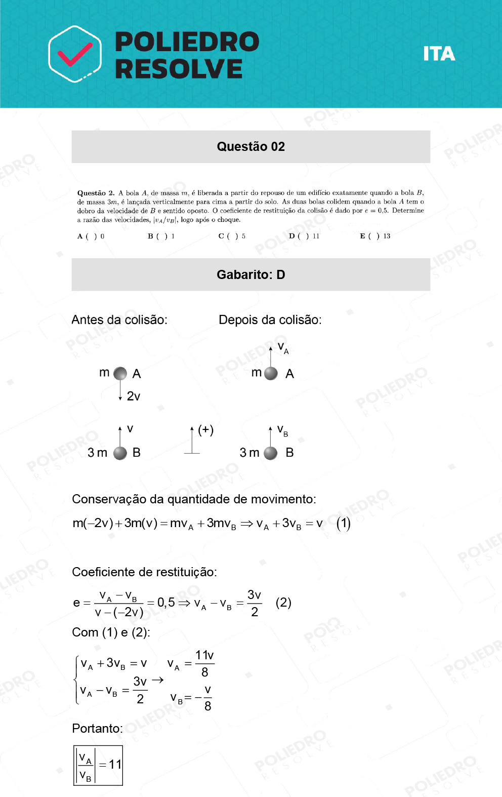 Questão 2 - 1ª Fase - ITA 2022