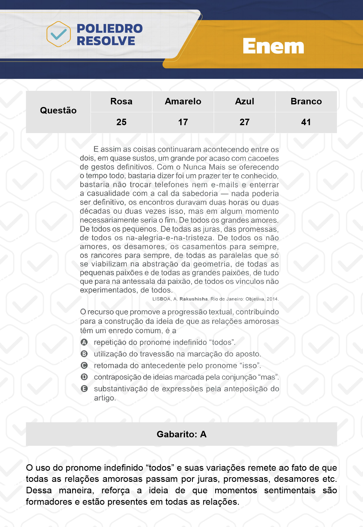 Questão 41 - Dia 1 - Prova Branca - Enem 2023