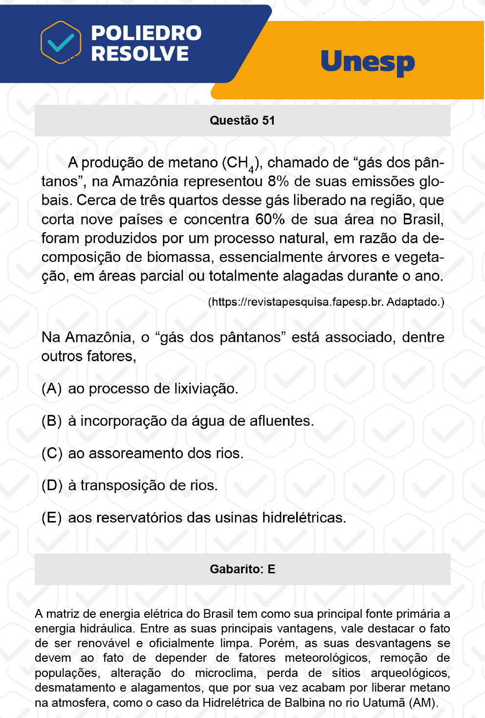 Questão 51 - 1ª Fase - UNESP 2023