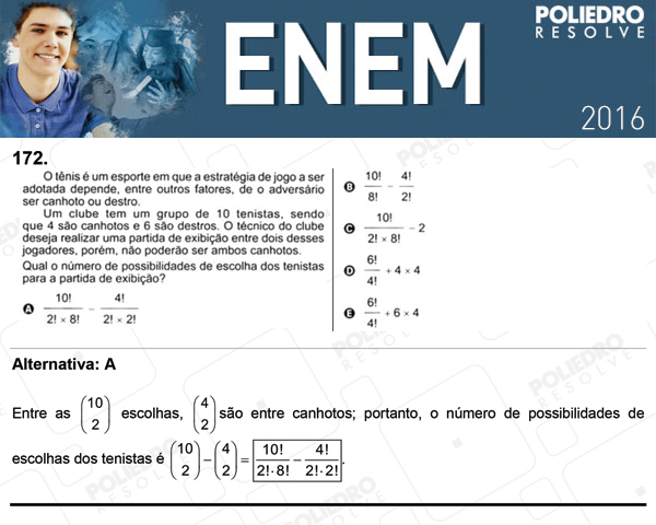 Questão 172 - 2º dia (PROVA CINZA) - ENEM 2016