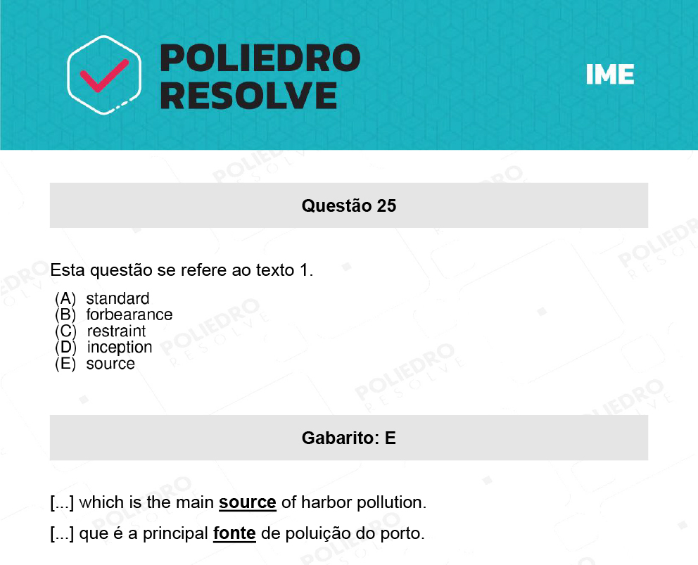 Questão 25 - 2ª Fase - Português/Inglês - IME 2022