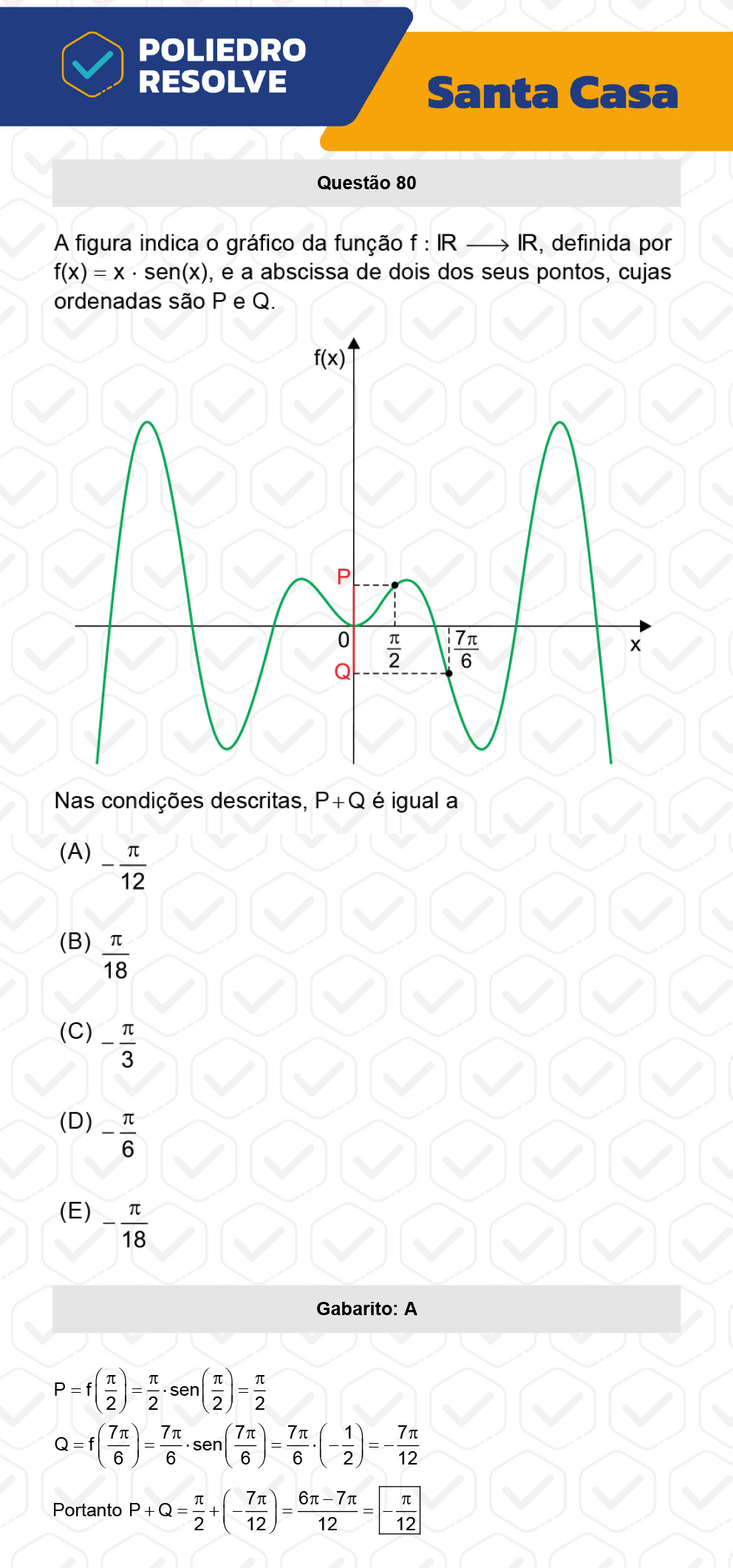 Questão 80 - 1º Dia - SANTA CASA 2023