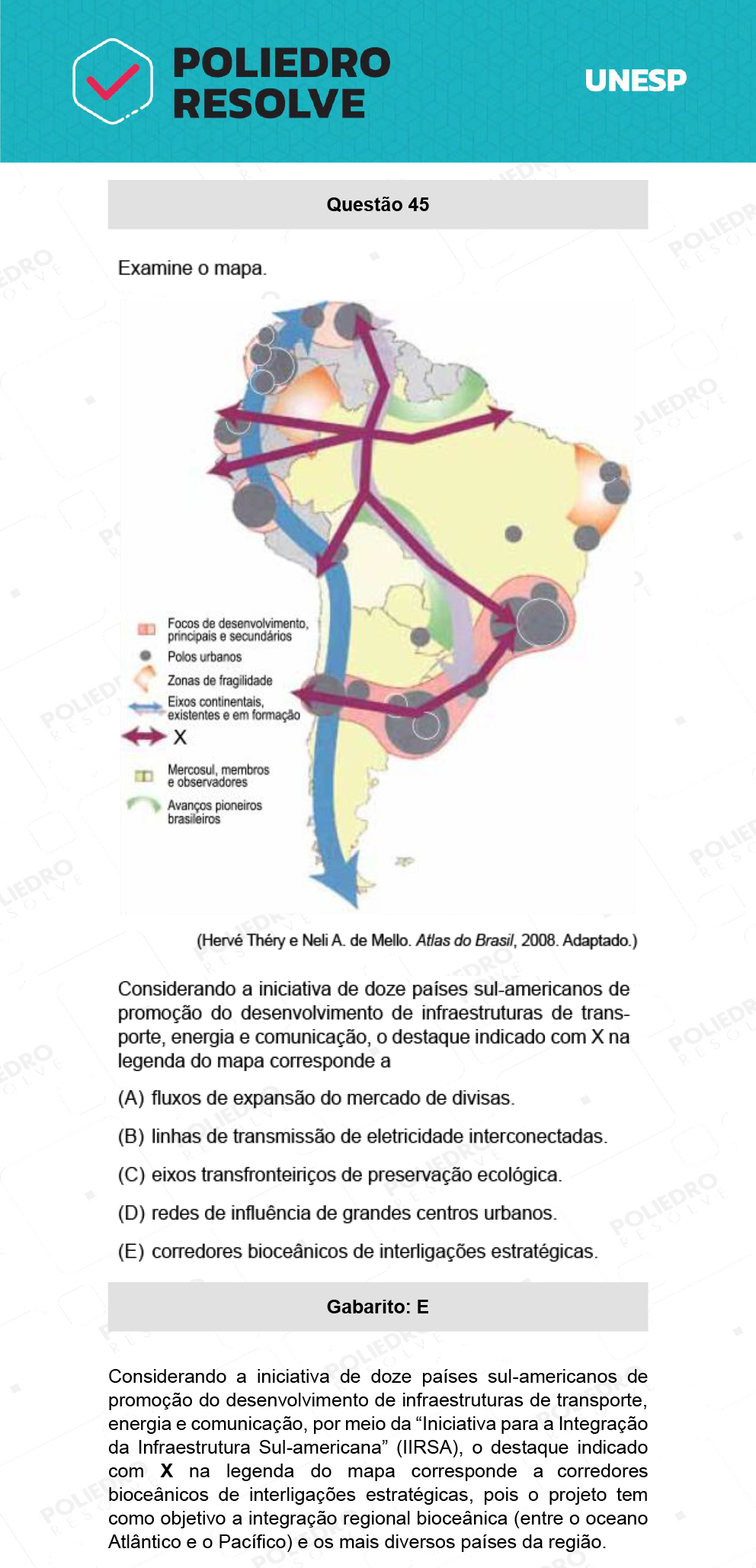 Questão 45 - 1ª Fase - Ext / Hum - UNESP 2022