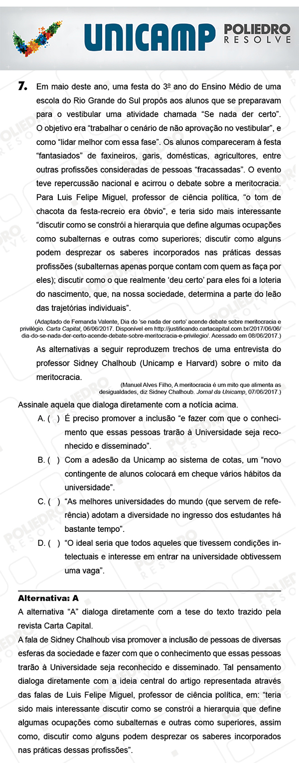 Questão 7 - 1ª Fase - PROVA Q - UNICAMP 2018