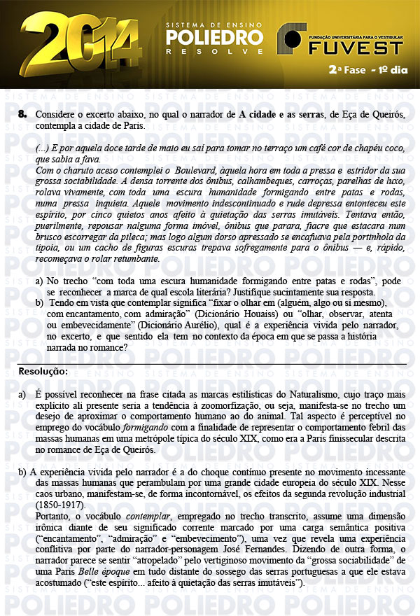 Dissertação 8 - 2ª Fase 1º Dia - FUVEST 2014