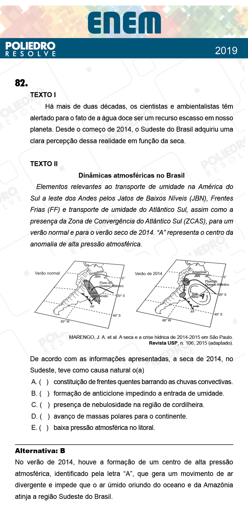 Questão 82 - 1º Dia - Prova AZUL - ENEM 2018