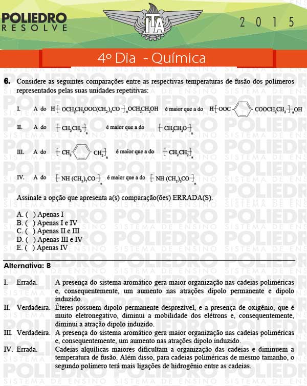 Questão 6 - Química - ITA 2015