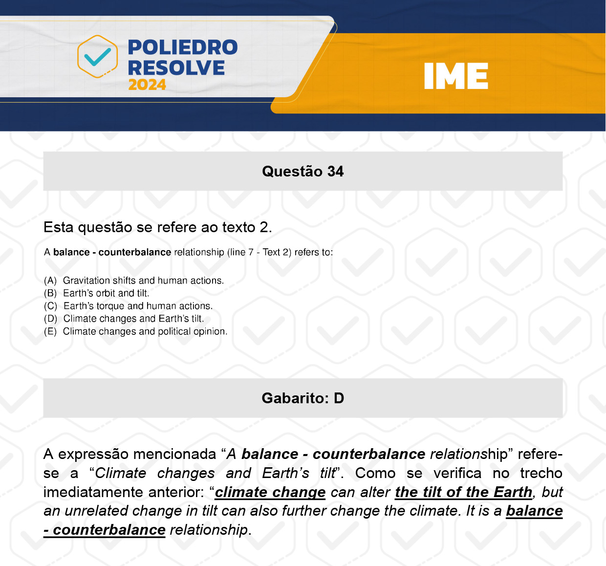 Questão 34 - 2ª Fase - 4º Dia - IME 2024