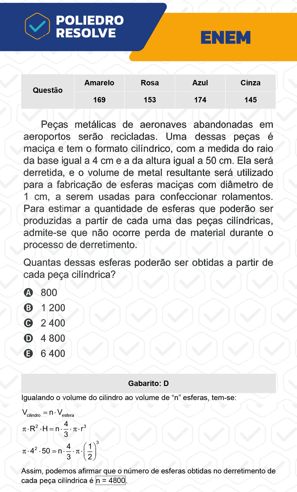 Questão 169 - 2º Dia - Prova Amarela - ENEM 2022