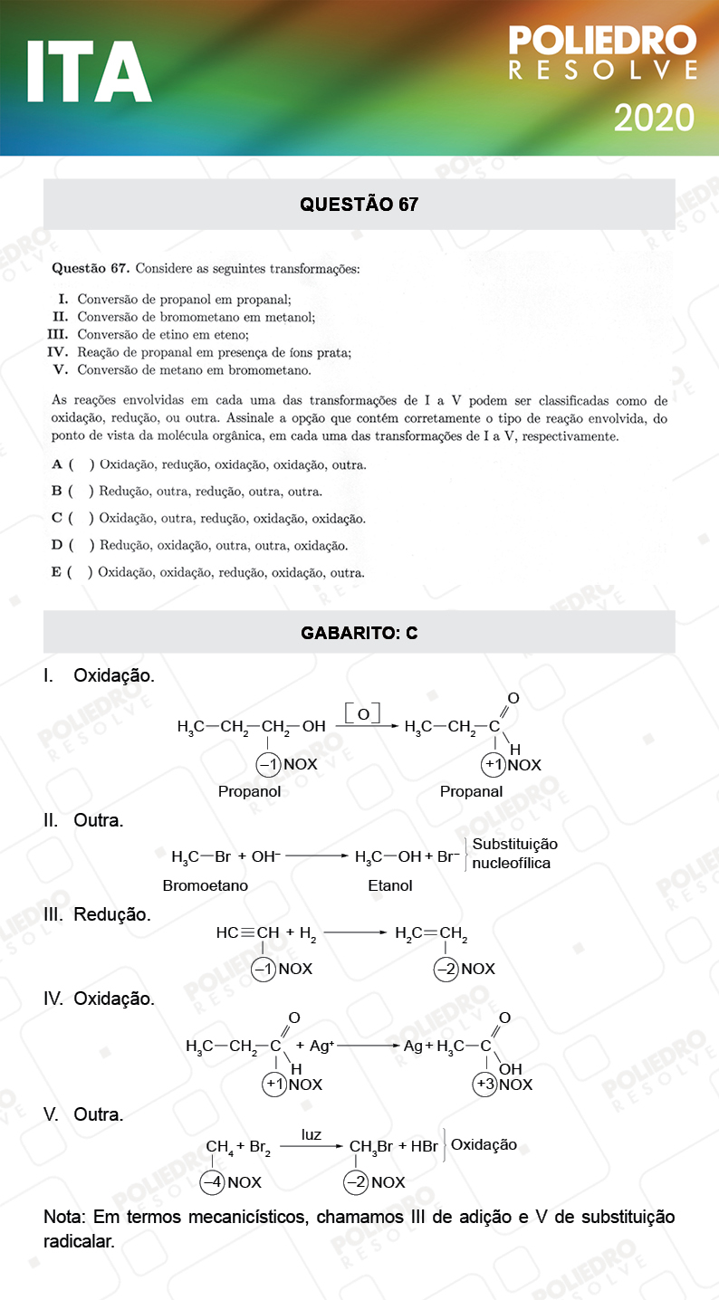 Questão 67 - 1ª Fase - ITA 2020