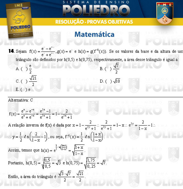 Questão 14 - Objetivas - IME 2008