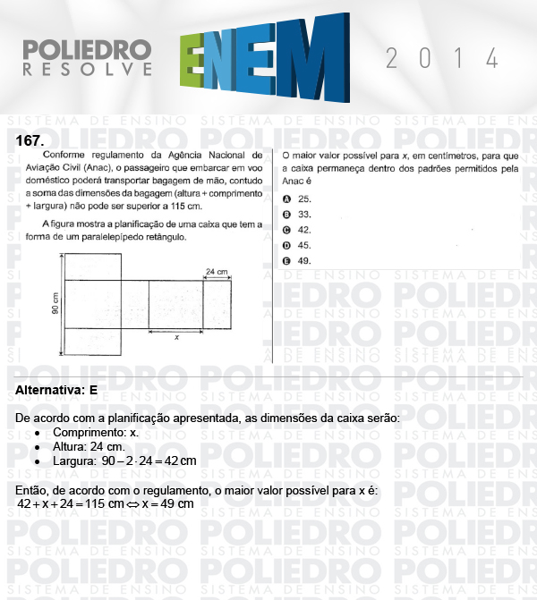 Questão 167 - Domingo (Prova Cinza) - ENEM 2014