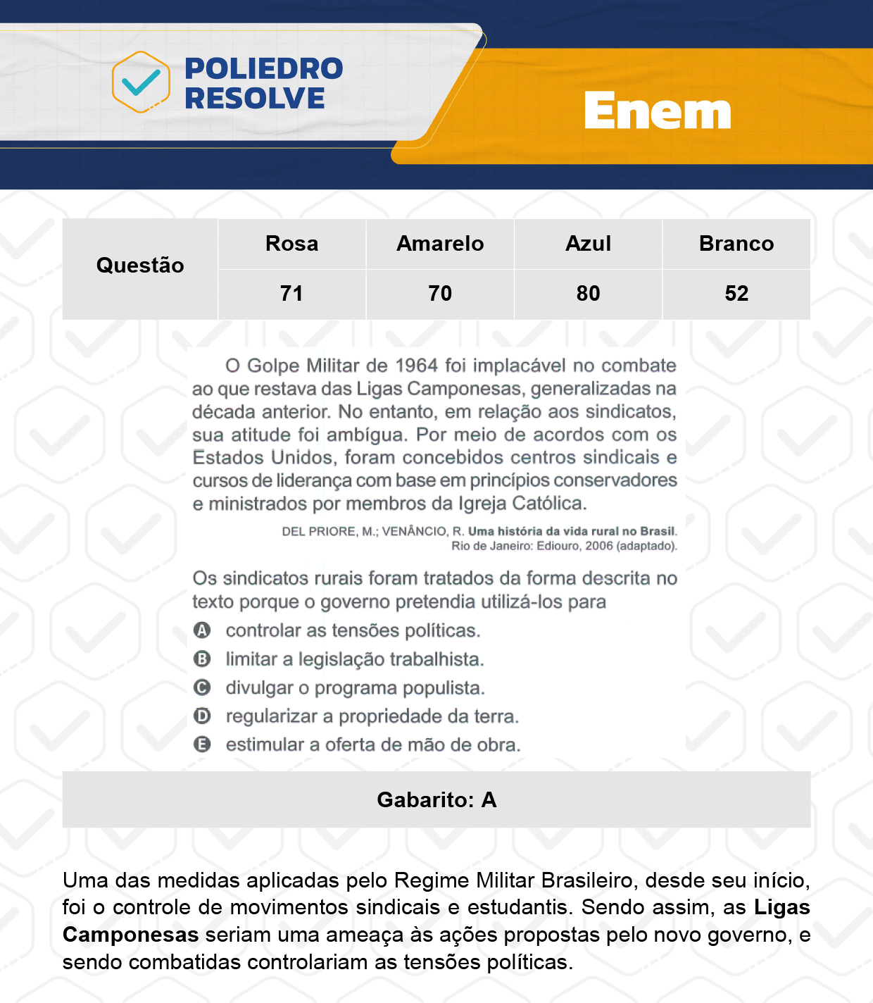 Questão 52 - Dia 1 - Prova Branca - Enem 2023