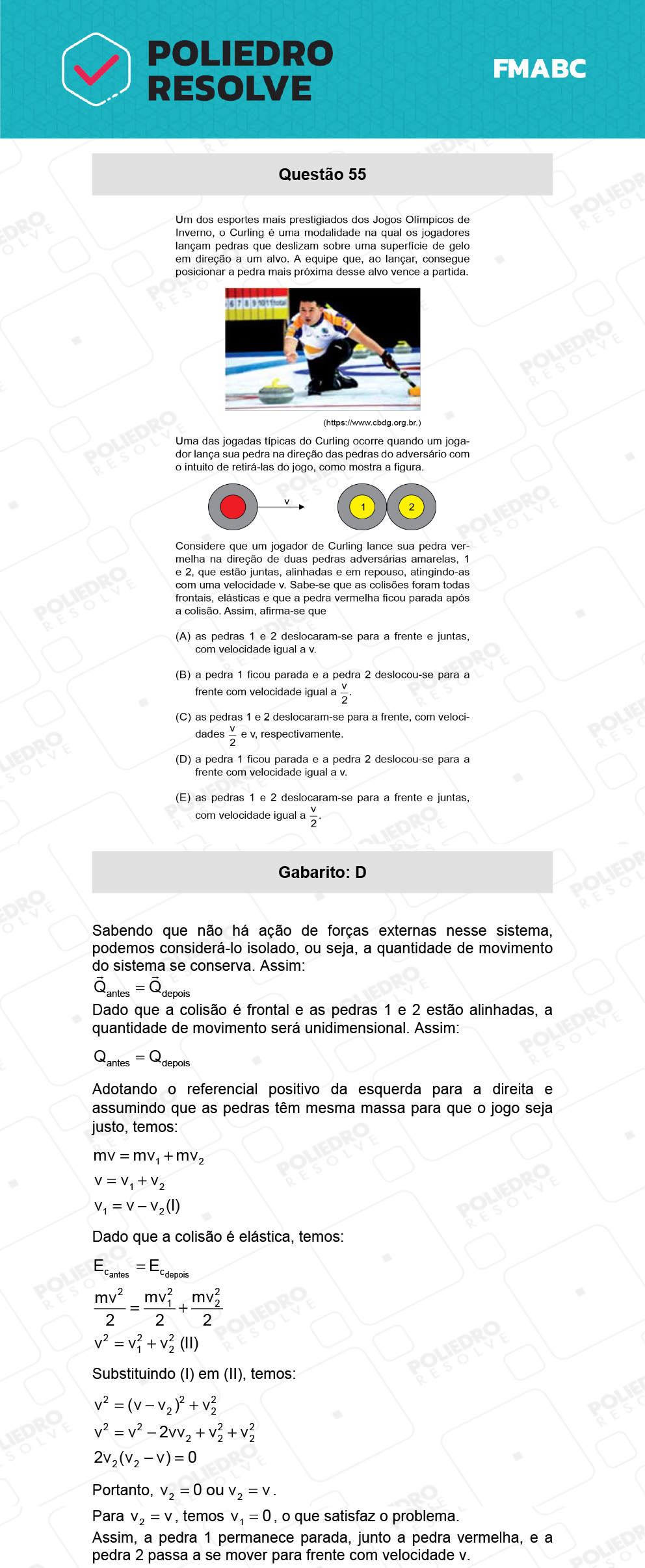 Questão 55 - Fase única - FMABC 2022