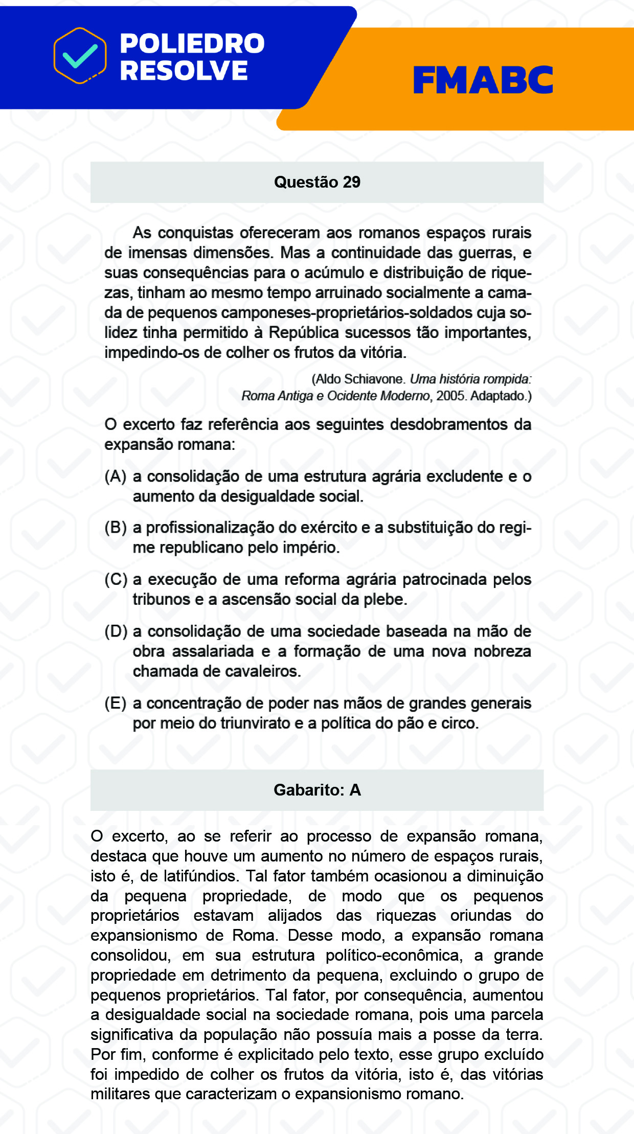 Questão 29 - Fase única - FMABC 2023