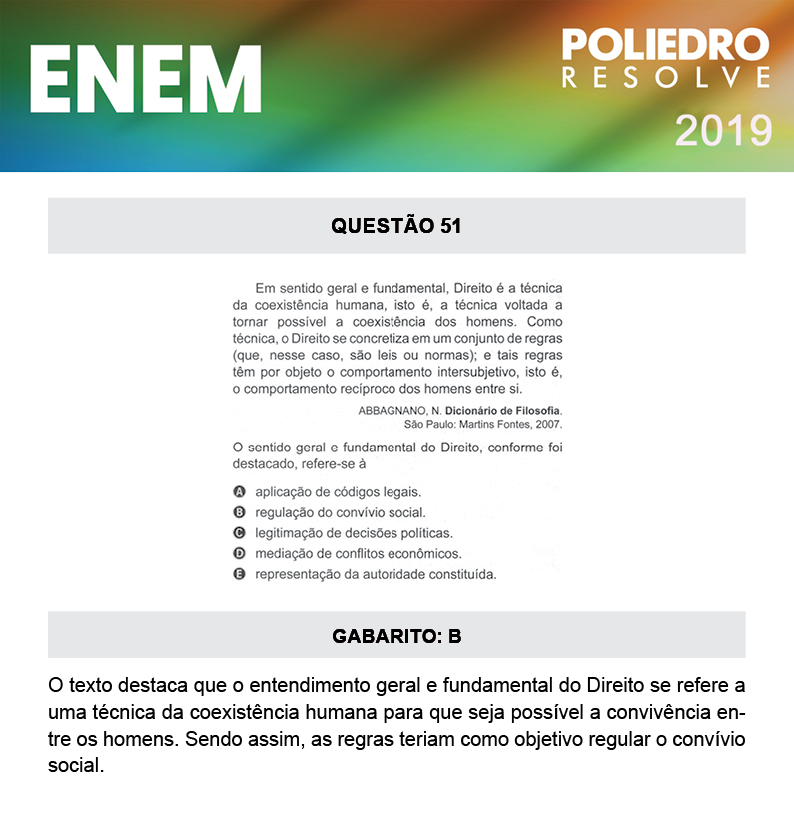 Questão 51 - 1º DIA - PROVA AZUL - ENEM 2019