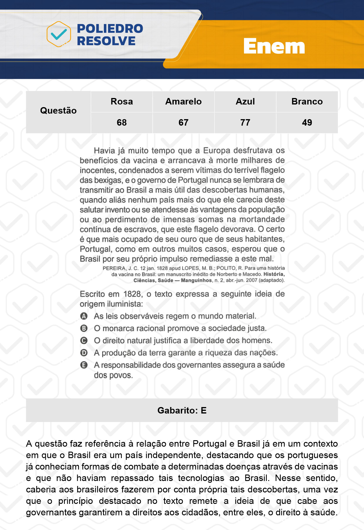 Questão 77 - Dia 1 - Prova Azul - Enem 2023