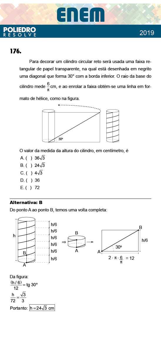 Questão 176 - 2º Dia - Prova ROSA - ENEM 2018