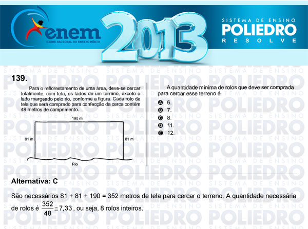 Questão 139 - Domingo (Prova Cinza) - ENEM 2013