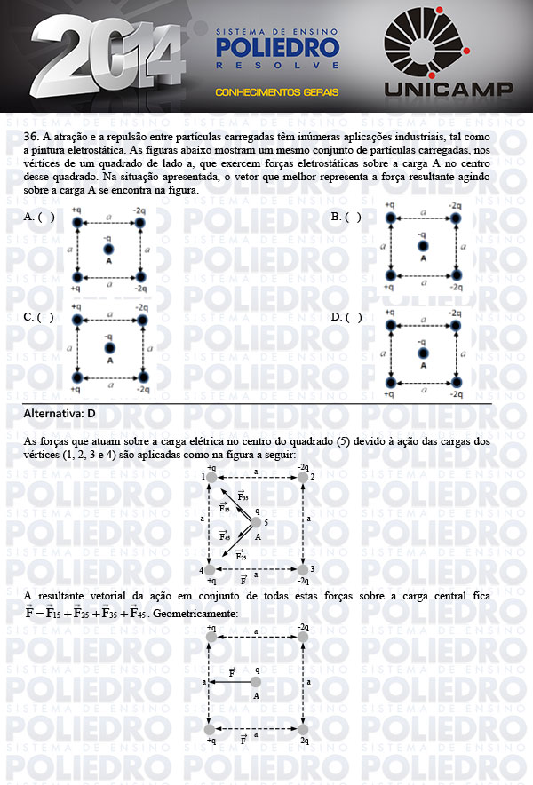 Questão 36 - 1ª Fase - UNICAMP 2014