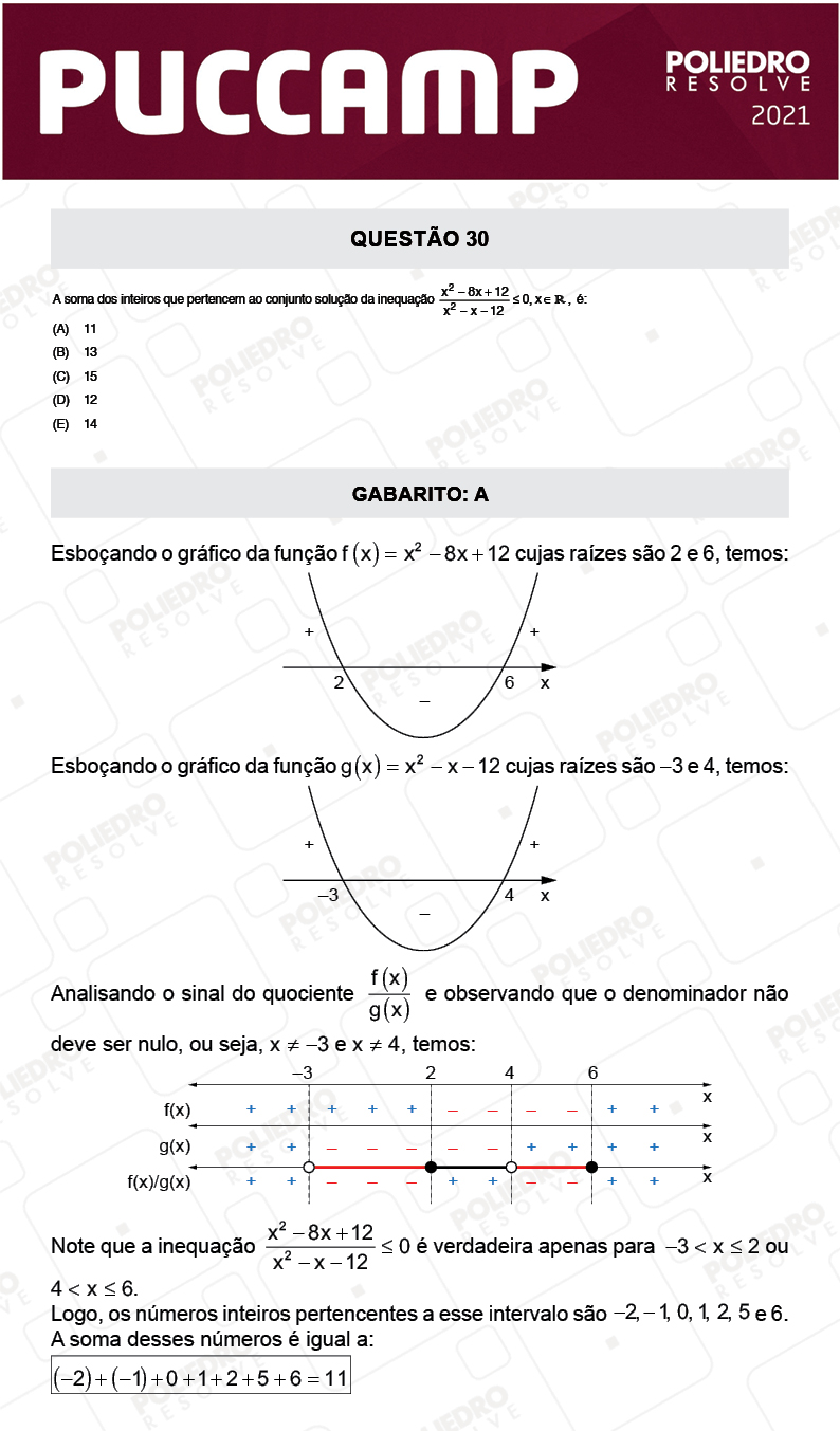 Questão 30 - MEDICINA - PUC-Campinas 2021