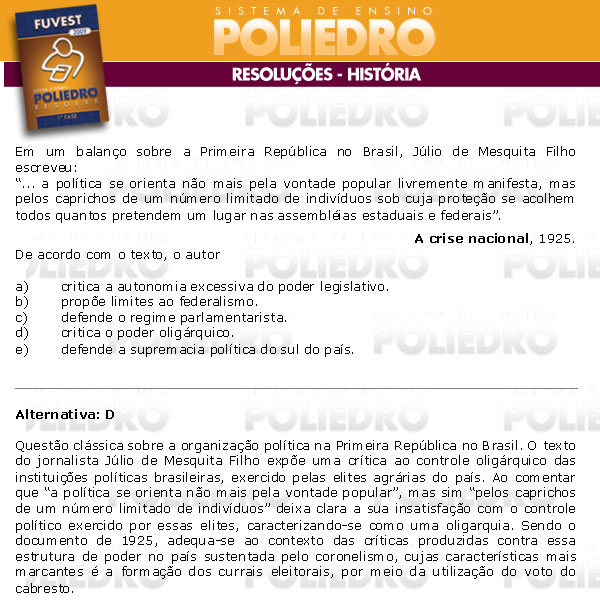 Questão 33 - 1ª Fase - FUVEST 2009