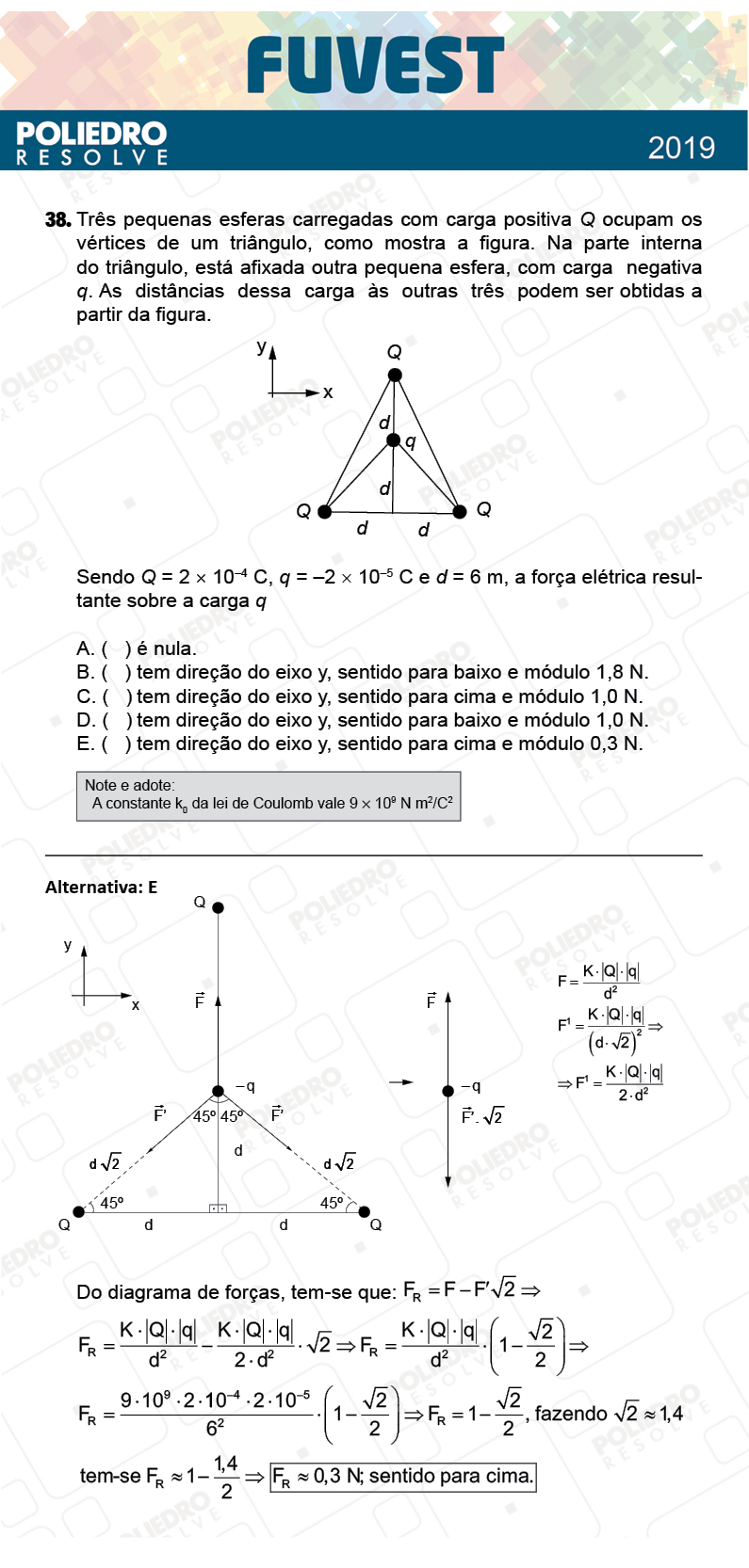 Questão 38 - 1ª Fase - Prova Q - FUVEST 2019