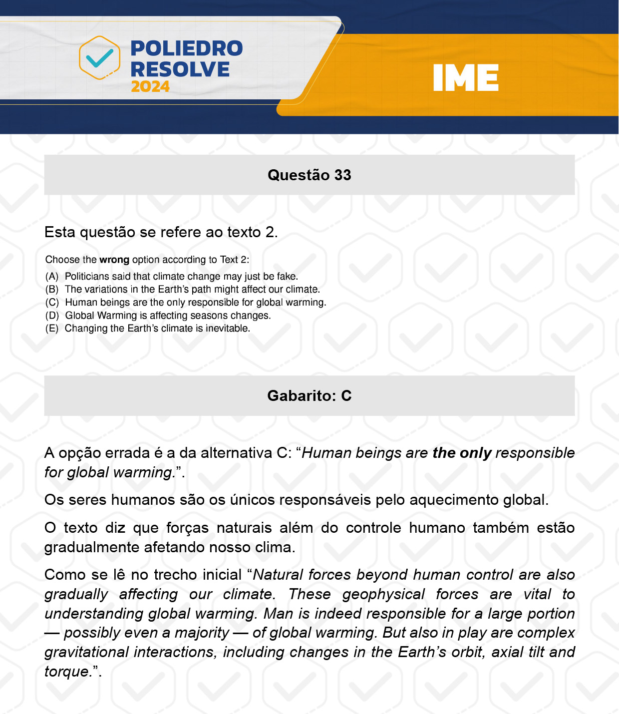 Questão 33 - 2ª Fase - 4º Dia - IME 2024