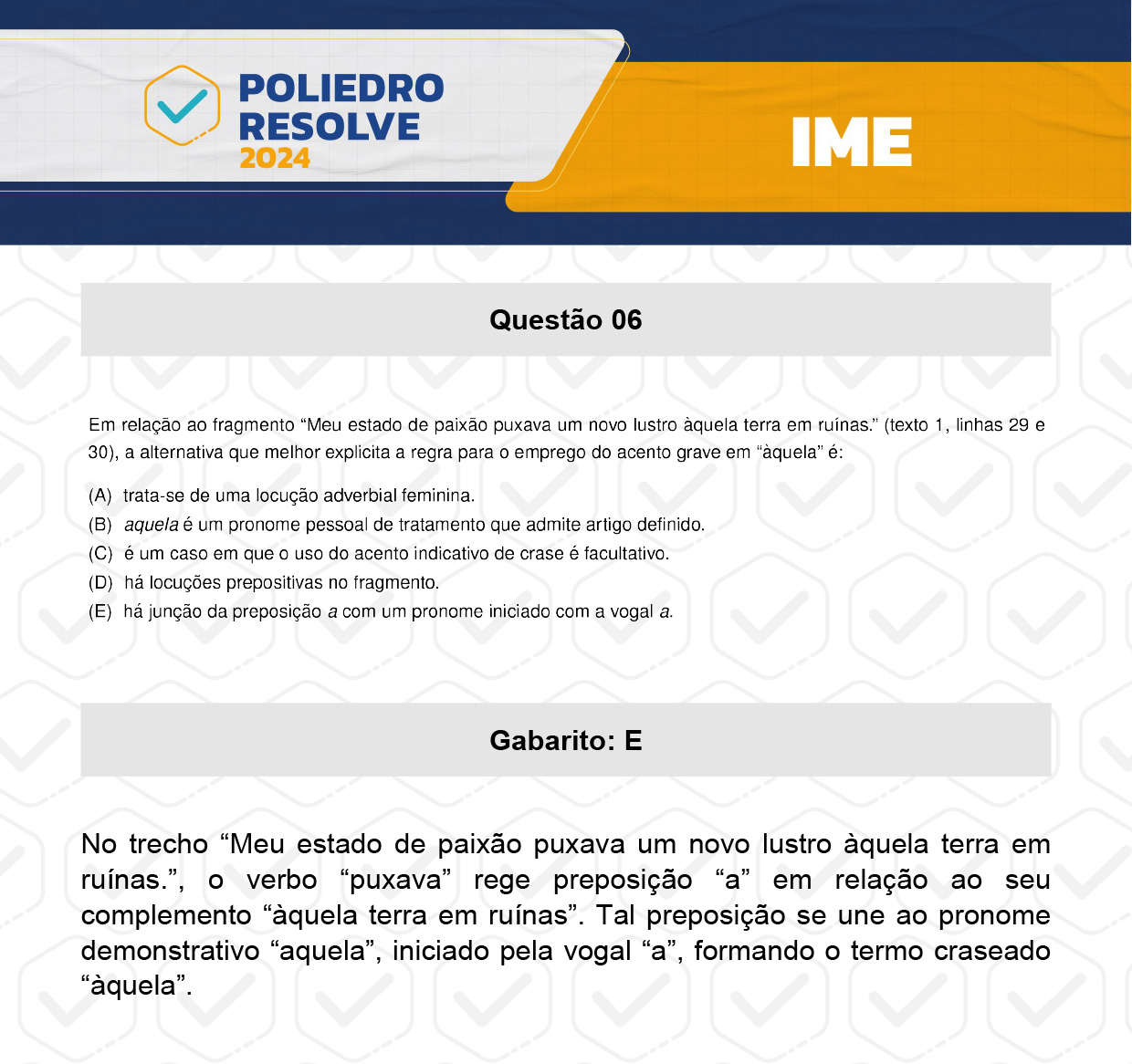 Questão 6 - 2ª Fase - 4º Dia - IME 2024