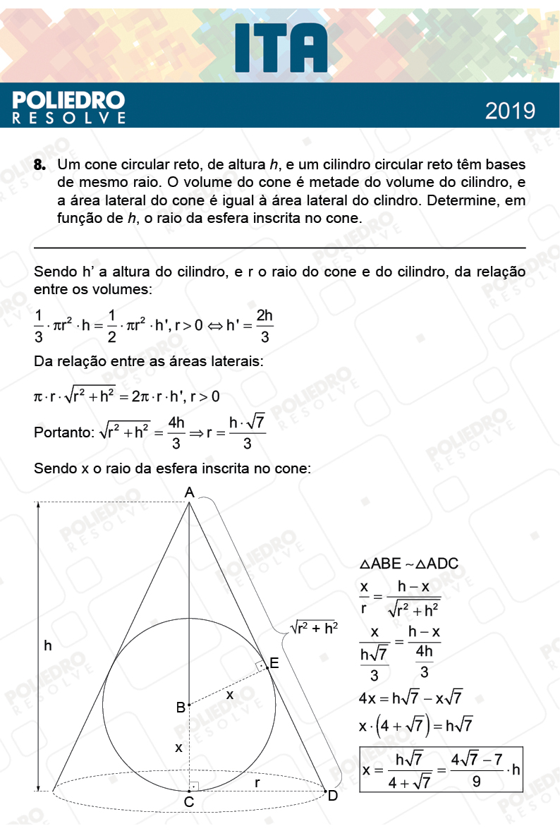 Dissertação 8 - 2ª Fase - 1º Dia - MAT / QUI - ITA 2019