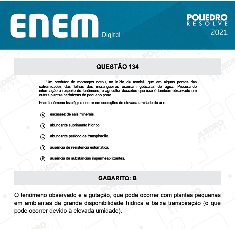 Questão 134 - 2º Dia - Prova Azul - ENEM DIGITAL 2020