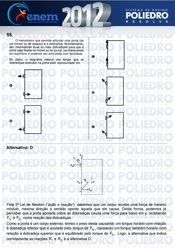 Questão 55 - Sábado (Prova azul) - ENEM 2012