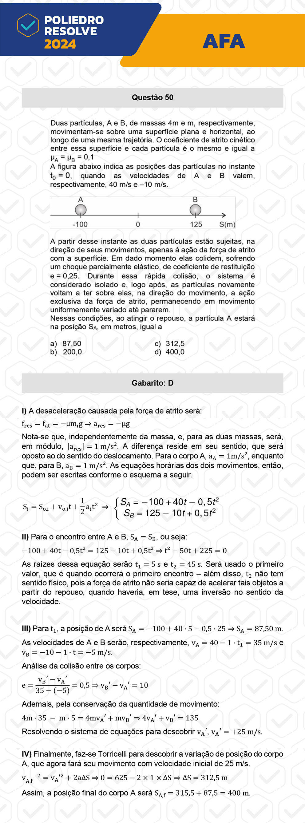 Questão 50 - Prova Modelo A - AFA 2024