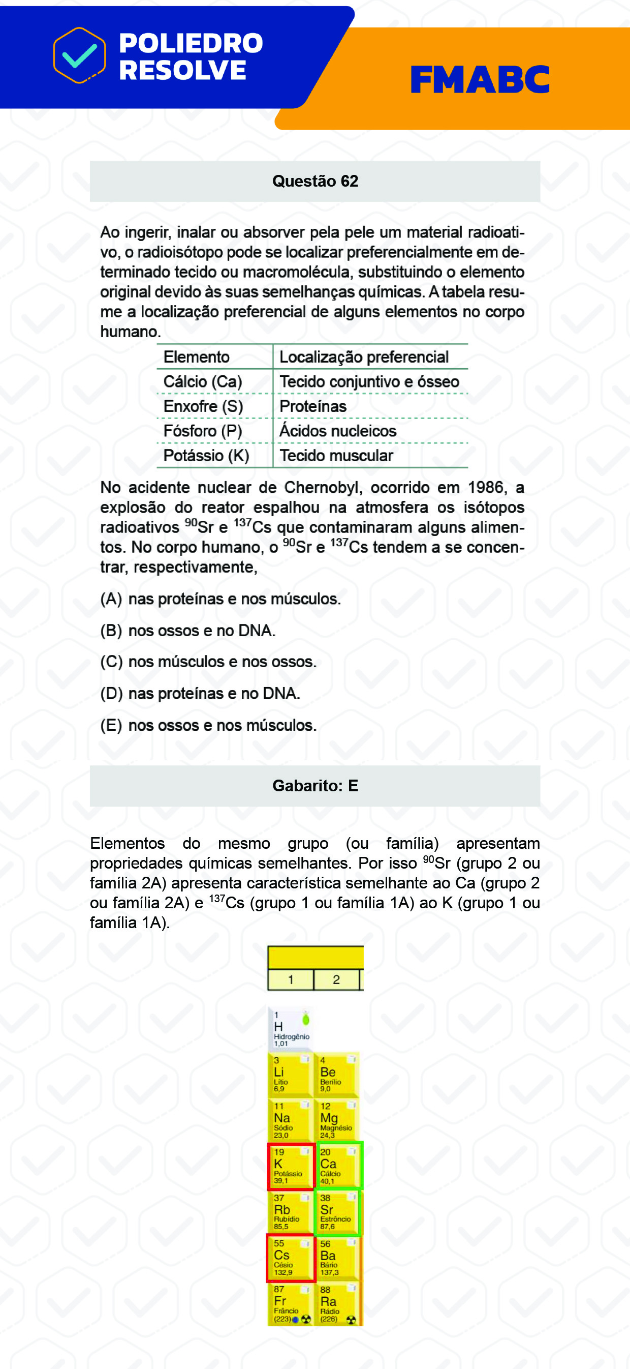 Questão 62 - Fase única - FMABC 2023