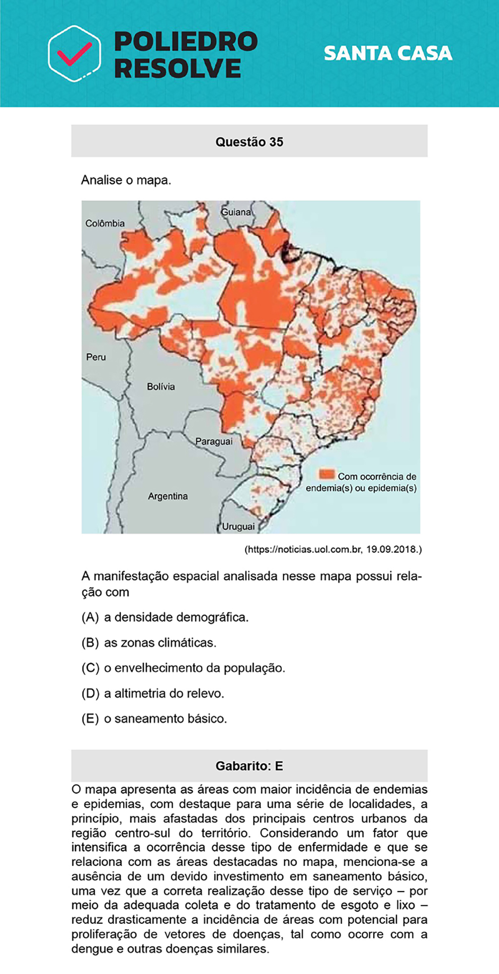 Questão 35 - 1º Dia - SANTA CASA 2022