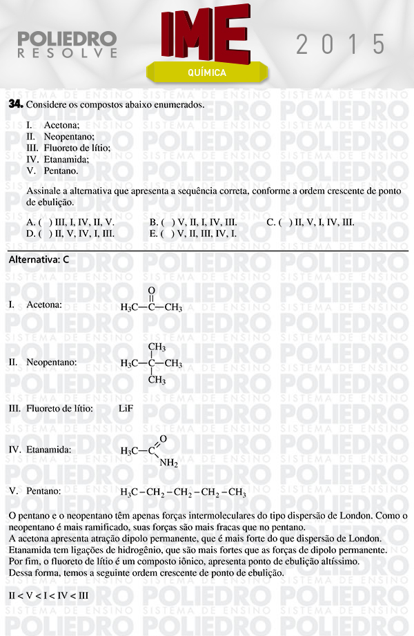 Questão 34 - Objetiva - IME 2015