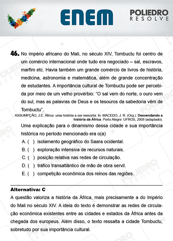 Questão 46 - 1º Dia (PROVA AZUL) - ENEM 2017