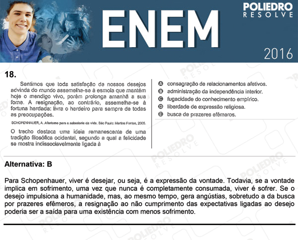 Questão 18 - 1º Dia (PROVA ROSA) - ENEM 2016