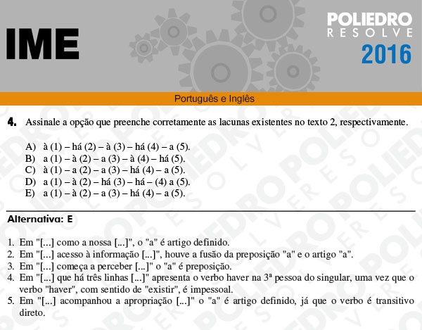 Questão 4 - Português e Inglês - IME 2016