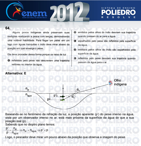 Questão 64 - Sábado (Prova azul) - ENEM 2012