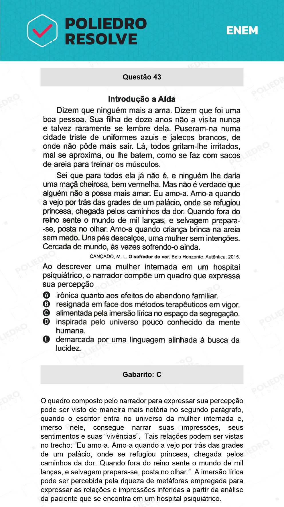 Questão 43 - 1º Dia - Prova Branca - ENEM 2021