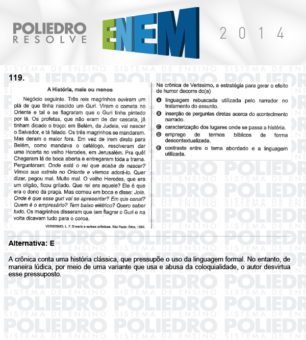Questão 119 - Domingo (Prova Cinza) - ENEM 2014
