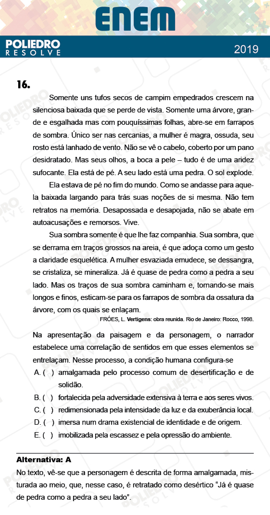 Questão 16 - 1º Dia - Prova AZUL - ENEM 2018