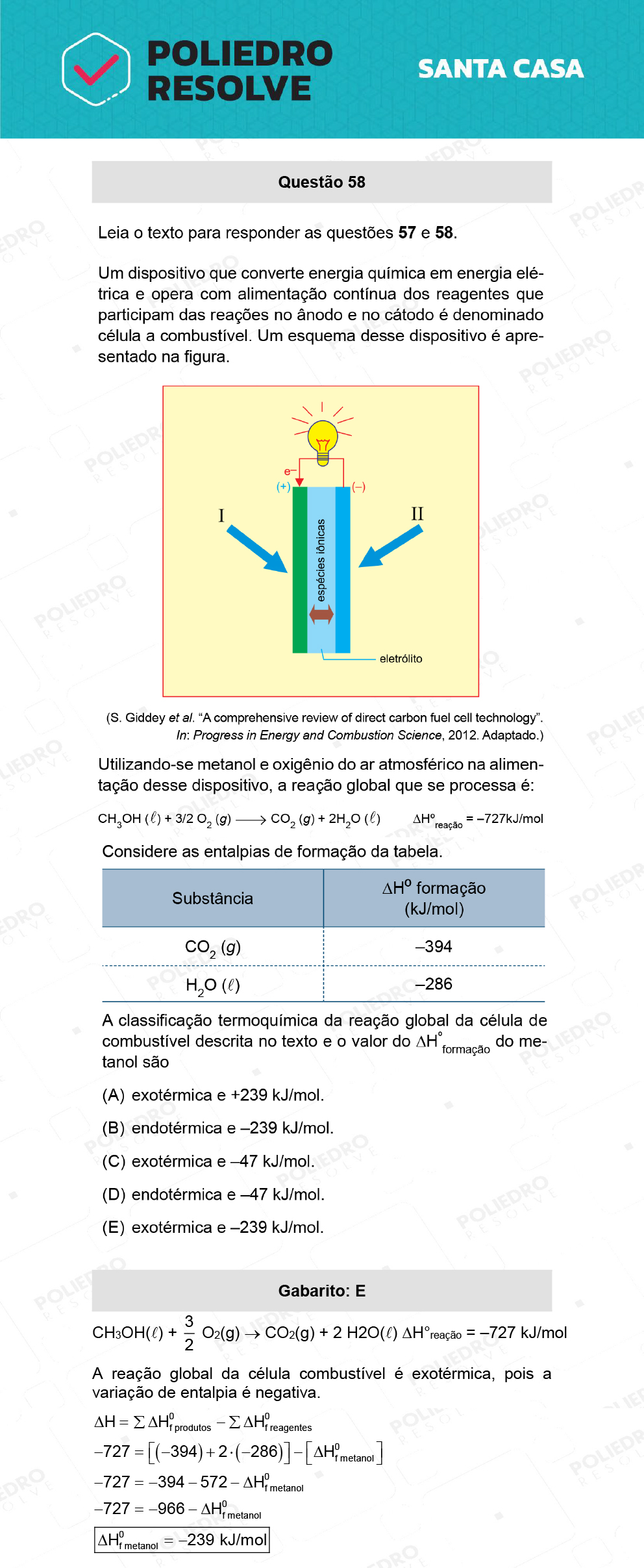 Questão 58 - 1º Dia - SANTA CASA 2022