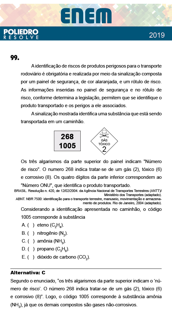 Questão 99 - 2º Dia - Prova AZUL - ENEM 2018