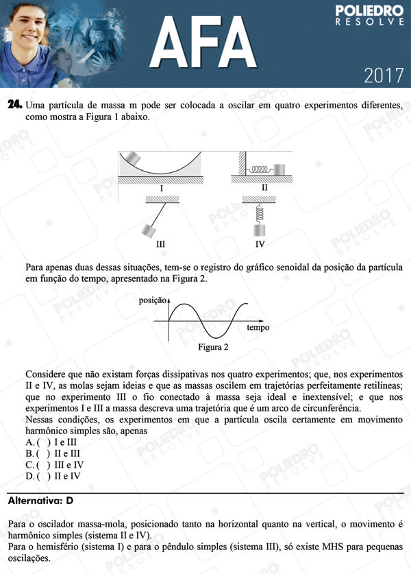 Questão 24 - Prova Modelo B - AFA 2017