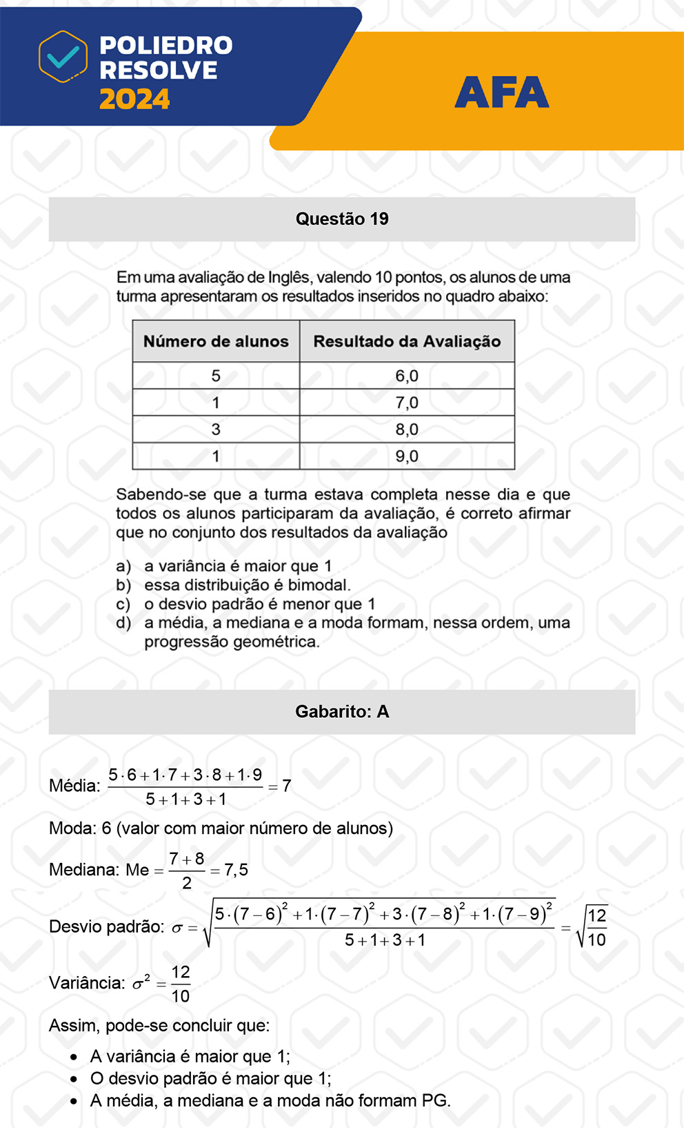 Questão 19 - Prova Modelo A - AFA 2024