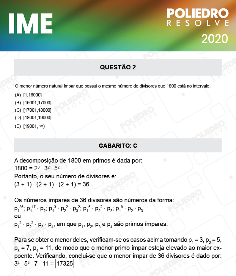 Questão 2 - 1ª Fase - IME 2020